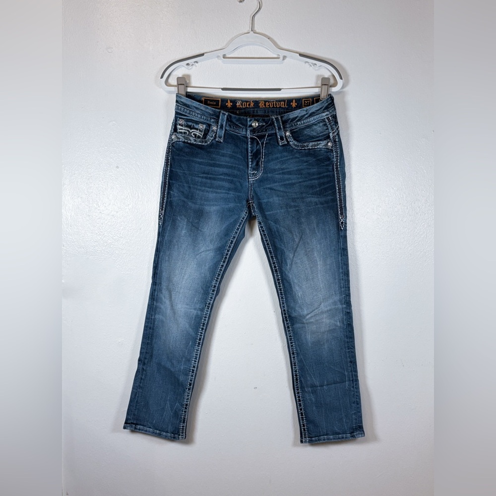 Rock Revival Women's Dark Blue Ankle Jeans